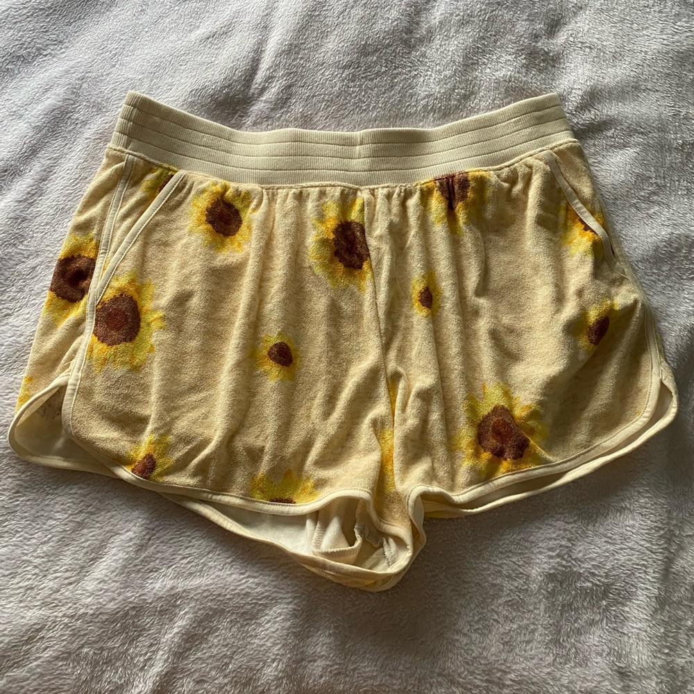 Sunflower Print Shorts